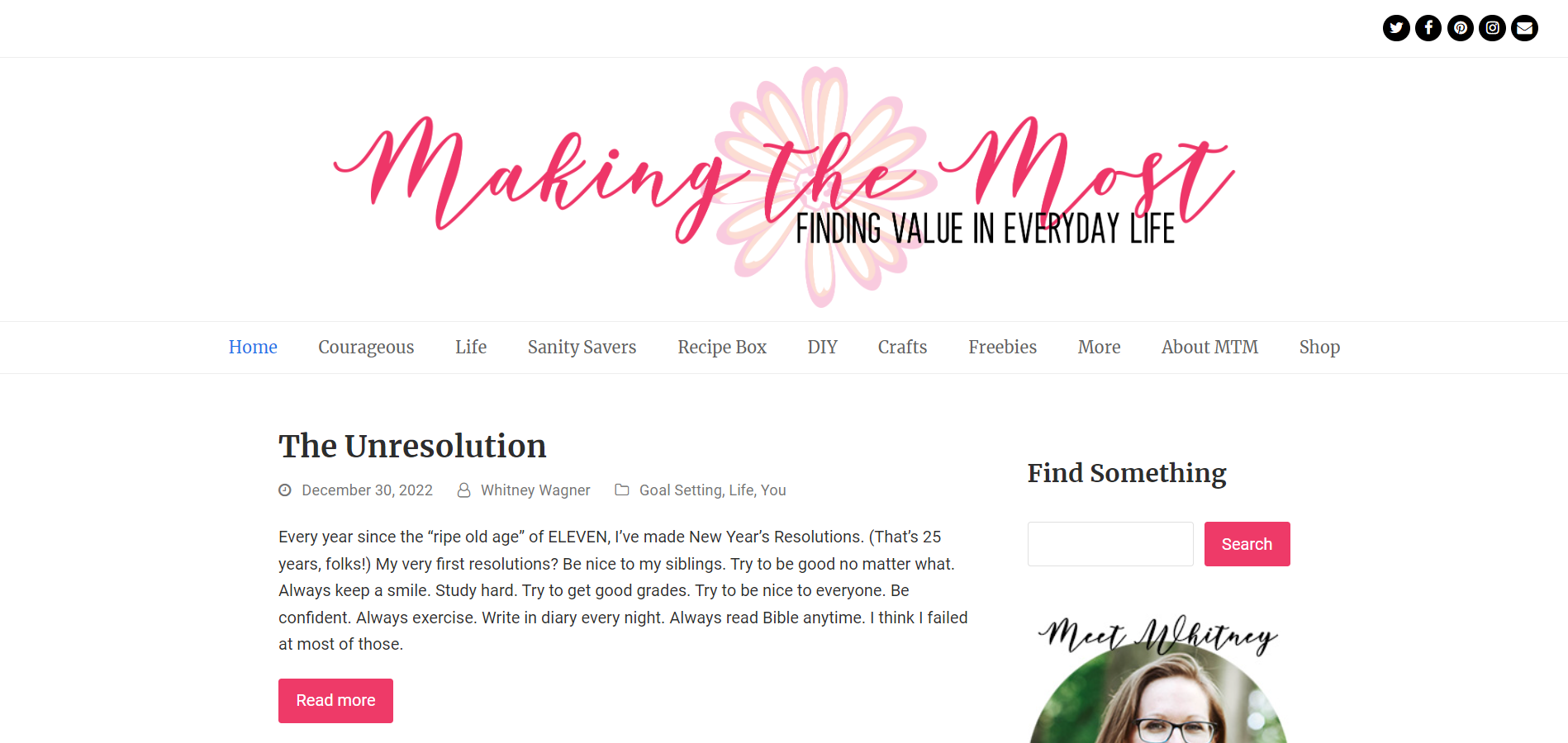 Making the Most blog website designed, developed, and maintained by Whitney L. Wagner